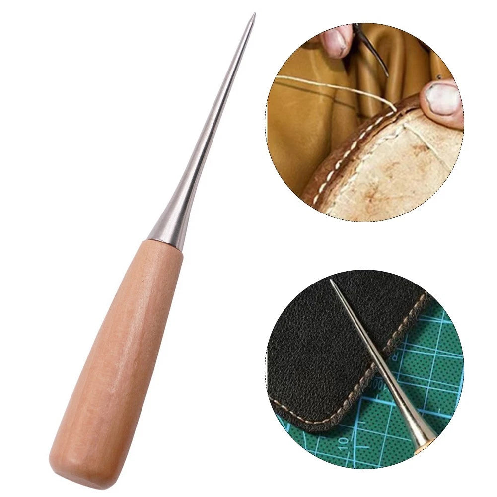 Round Hole Punching Awl for Leather Craft and Sewing Projects