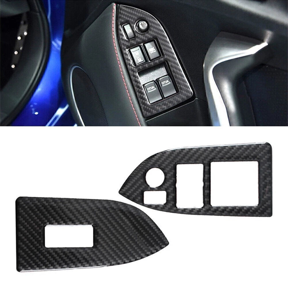 Black Carbon Interior Window Switch Button Trim for Subaru BRZ, Toyota 86 (RHD)