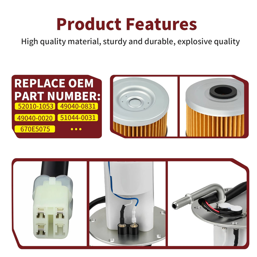 Fuel Pump Assembly w/Oil Filter for Kawasaki KFX450R (2008–2014) 49040-0020 49040-0831