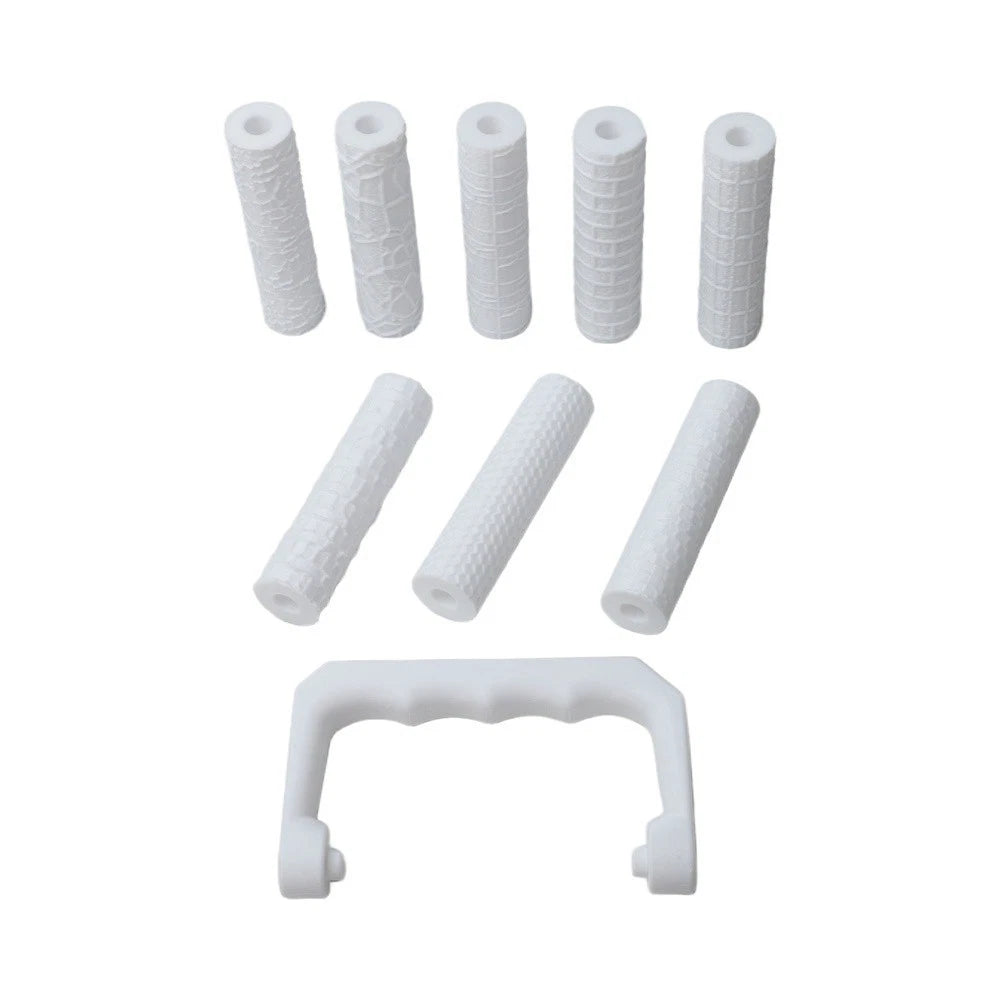 9-Piece Clay Texture Roller Set for Realistic Road Stone Wall Patterns