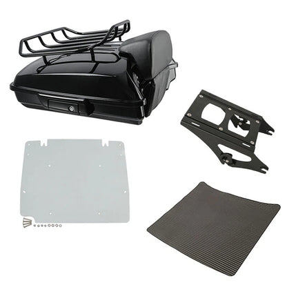Black Razor Trunk Backrest Mount Base Plate for Harley Electra Glide (2014–Up)