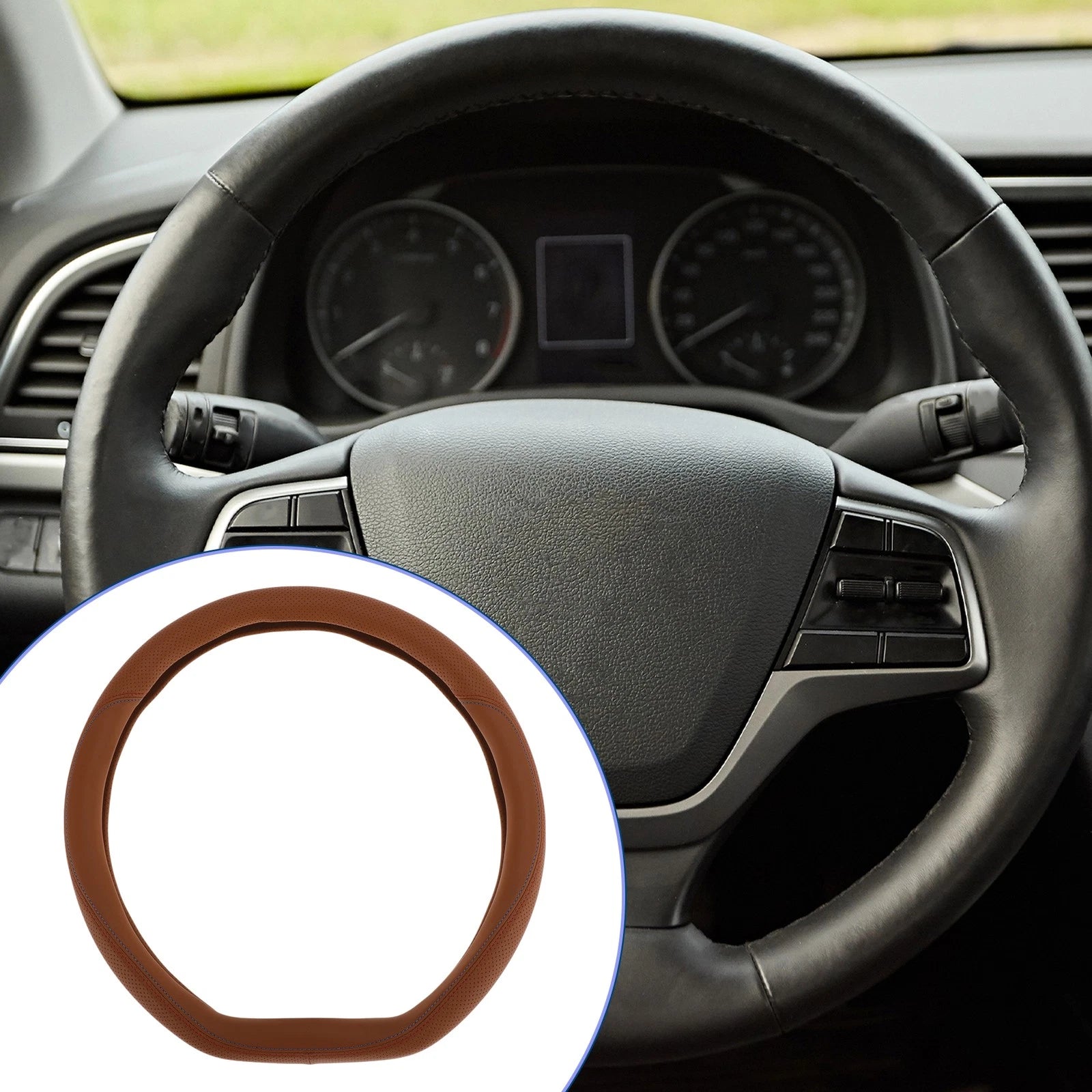 Rubber Steering Wheel Cover for Universal Fit (14.96")