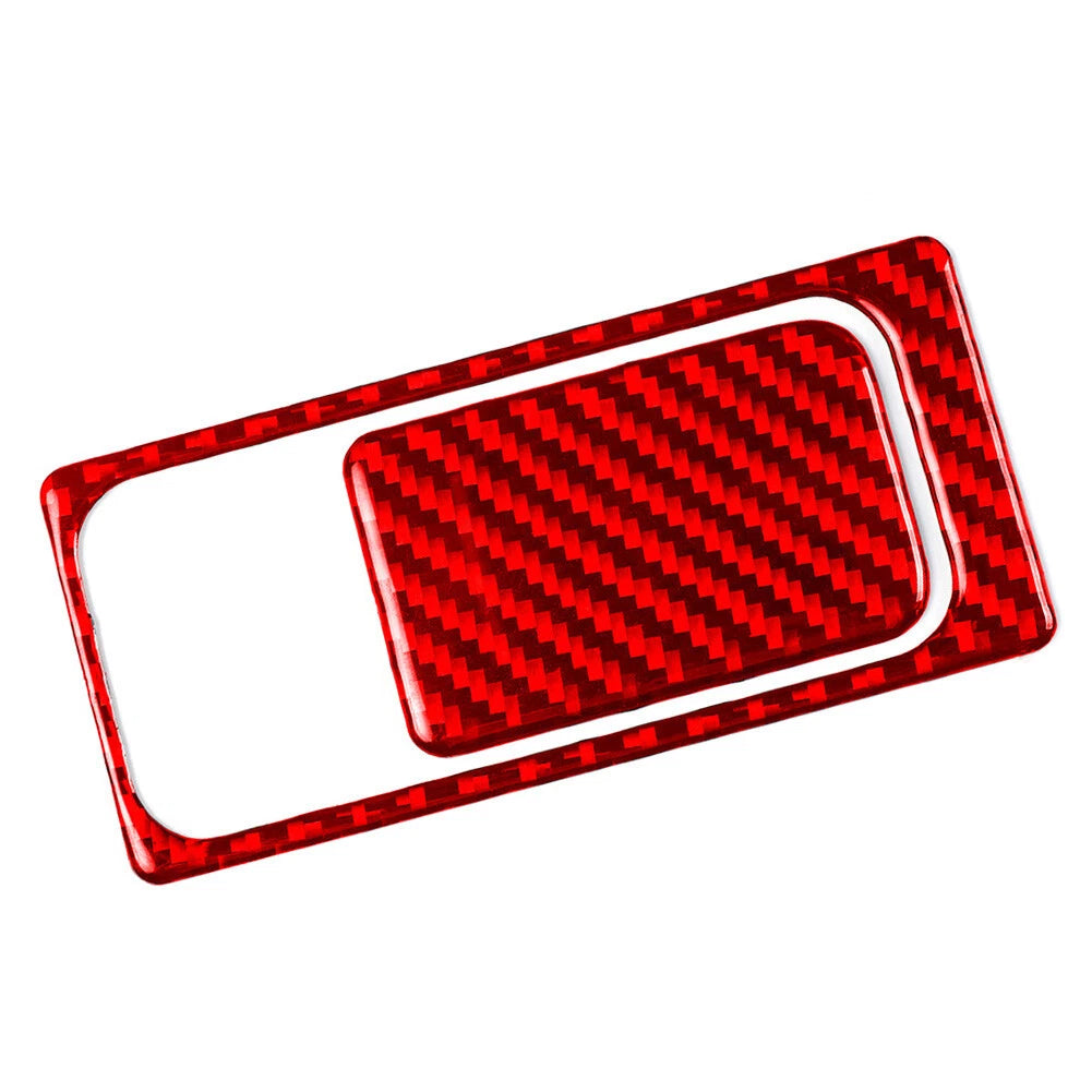 2X Carbon Red Storage Glove Box Handle Panel for Volkswagen Golf 8 (2021–2023)