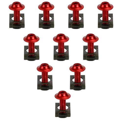 10X Aluminum Fairing Screen M6x20mm Screw Bolts Clips for Motorcycle