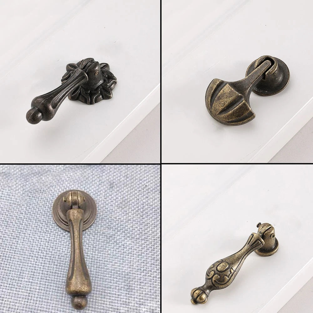 Set of 10 Vintage Door Pull Handles for Cabinets and Drawers
