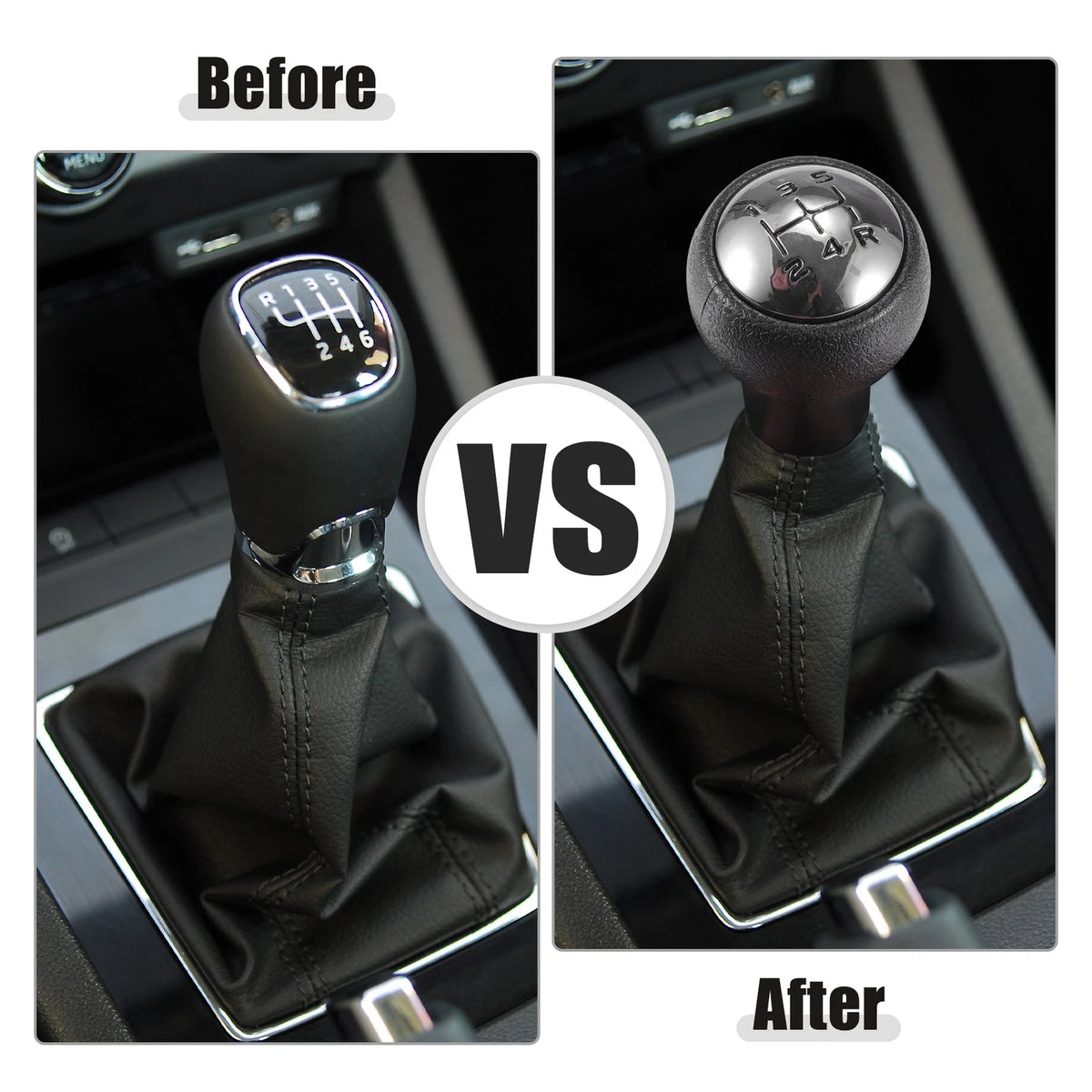 5 Speed Manual Gear Shift Knob with Boot Cover for Peugeot Partner (2008)