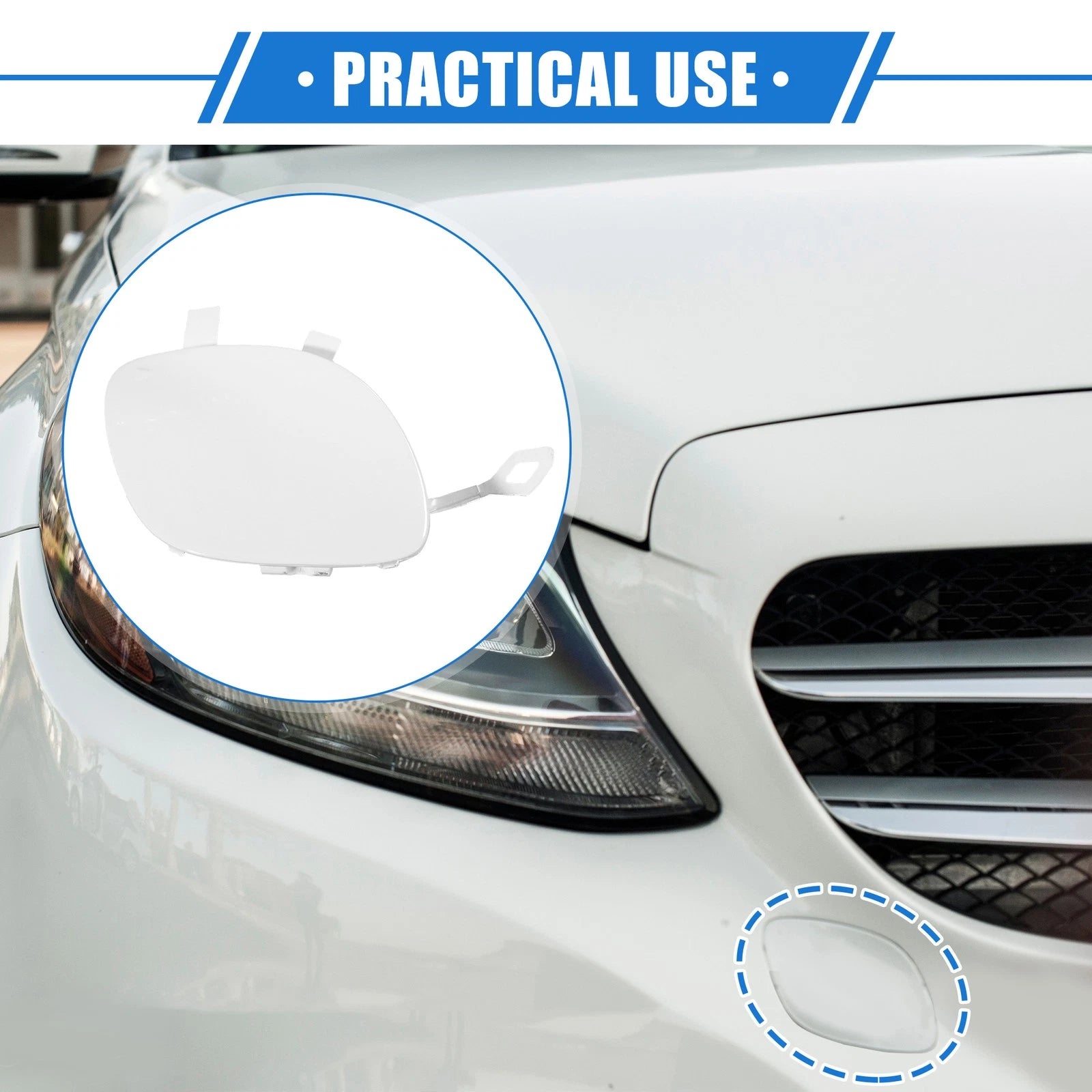 Front Tow Hook Eye Hole Cap Replacement for Mercedes-Benz E400 (2017–2018)