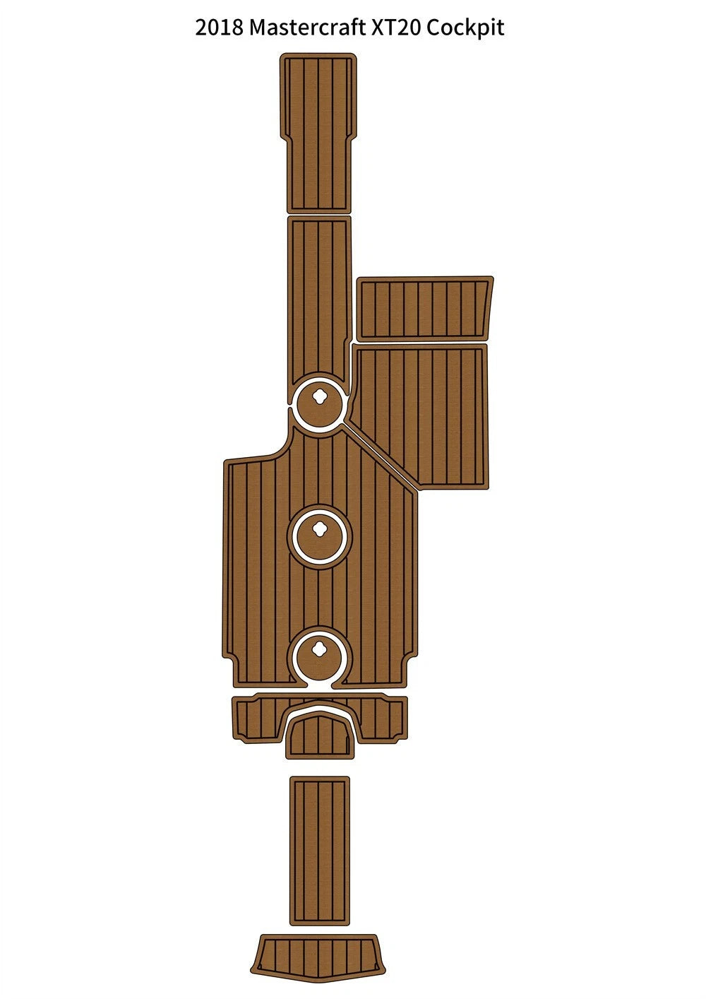EVA Foam Cockpit Pad for Mastercraft XT20 (2018) - Faux Teak Decking Mat