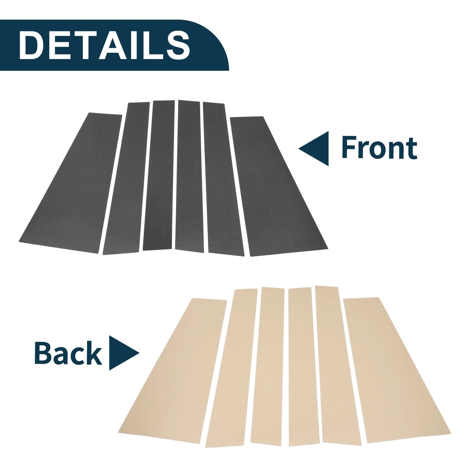 6 Pcs Door Pillar Window Trim Replacement for Toyota Sienna (2021–2023)