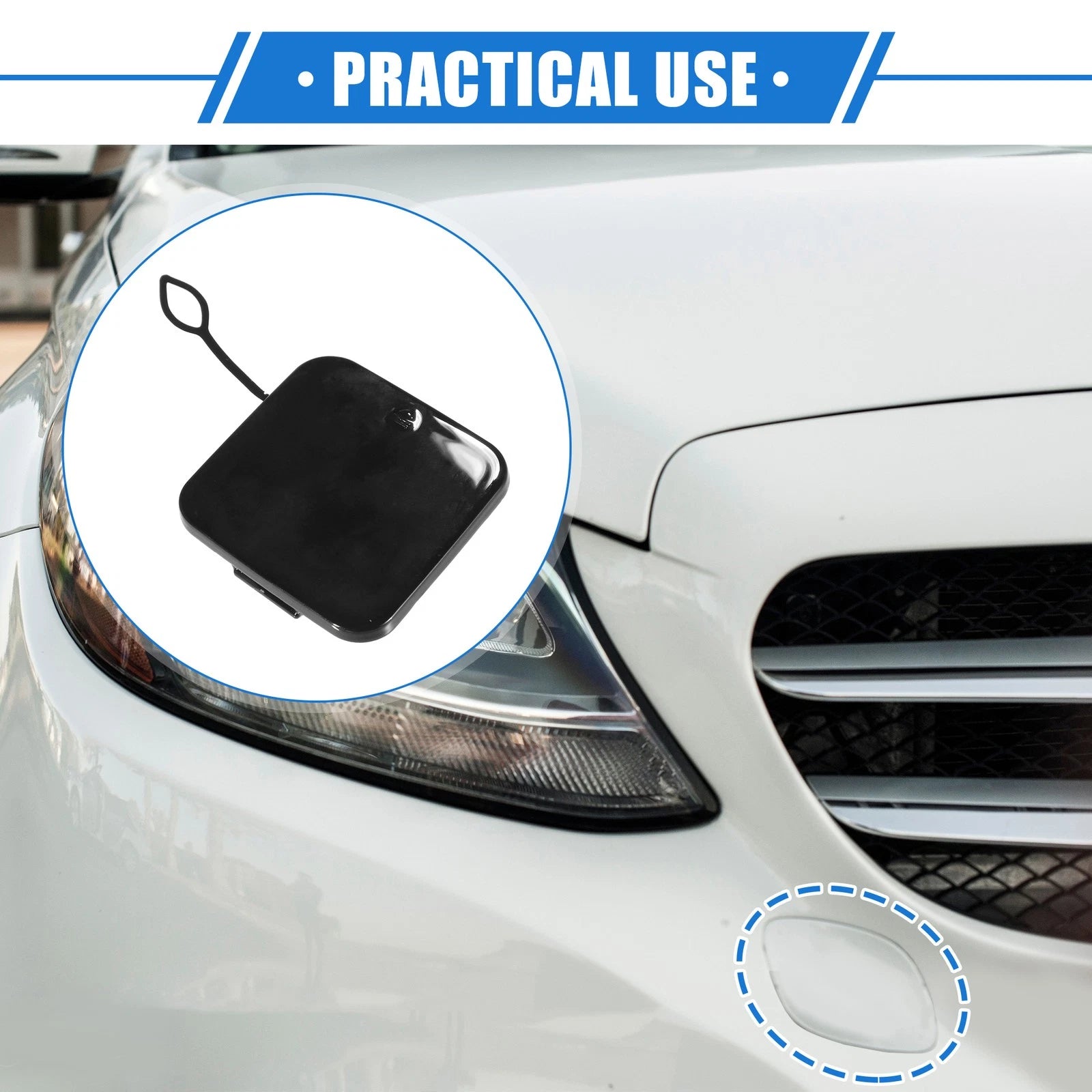 Front Bumper Tow Hook Cover Cap Replacement for Mercedes-Benz S Class (2010–2013)