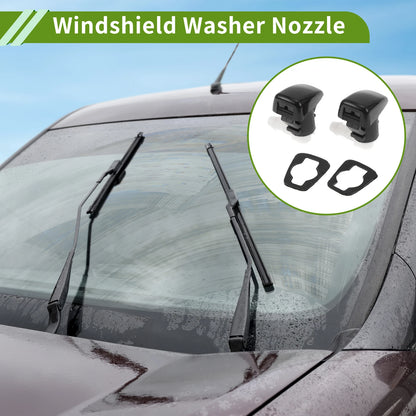 Set of 2 Front Windshield Washer Nozzles for Jeep Cherokee (2014–2017) No. 68102968AA Black