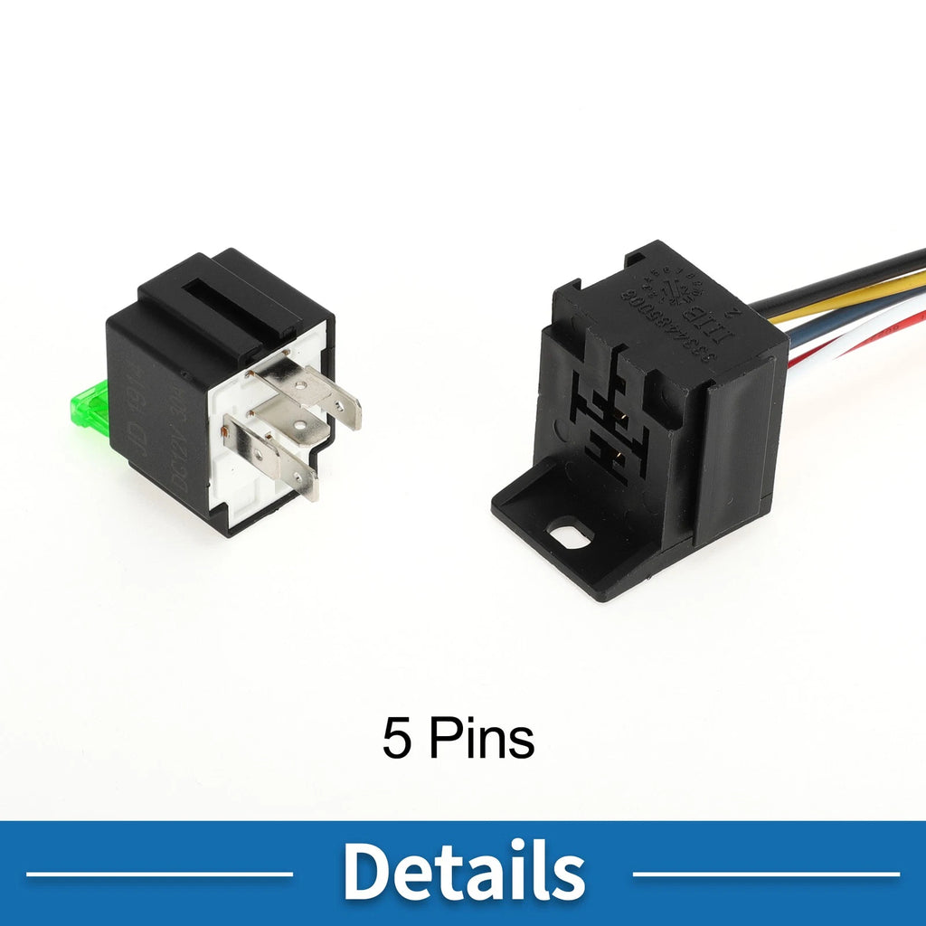 2X 5-Pin 12V 30A Waterproof Auto Relay for Universal Applications