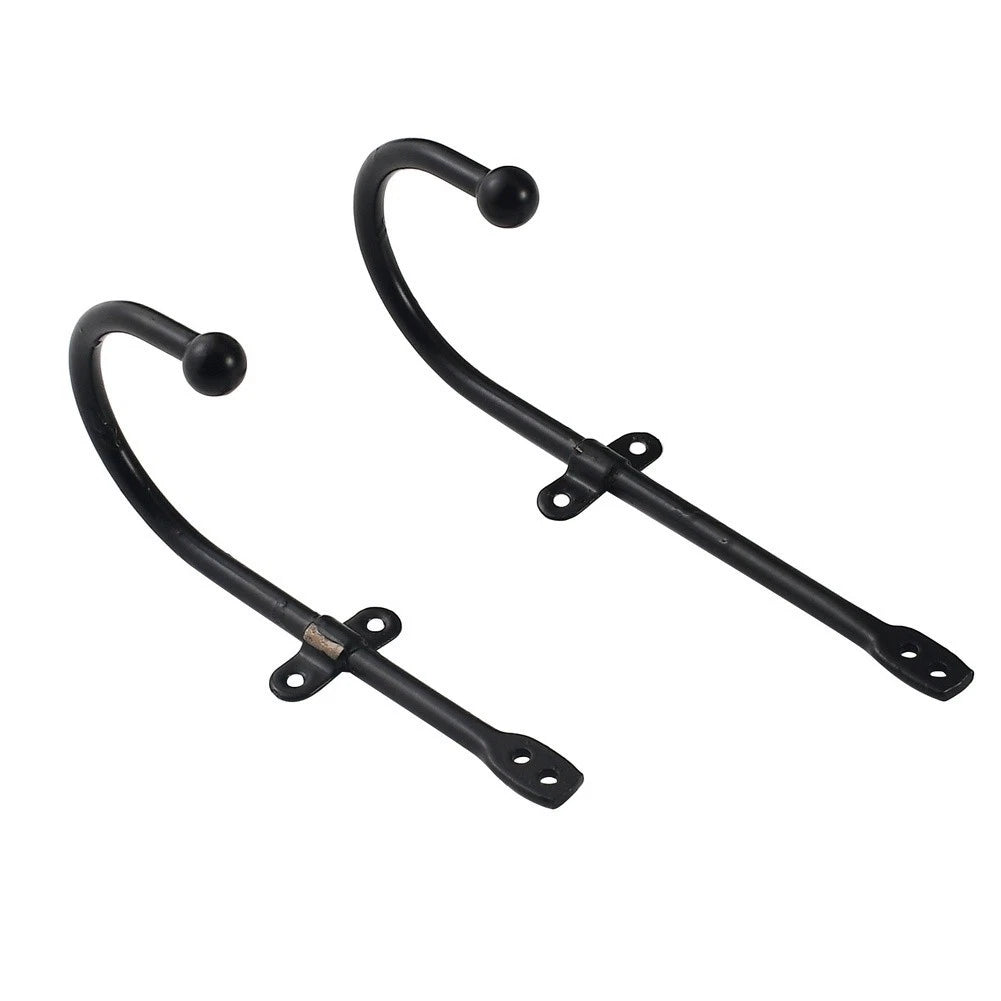 10X Black Wardrobe Hooks for Chinese Aesthetic Design (Cold Rolled Steel)