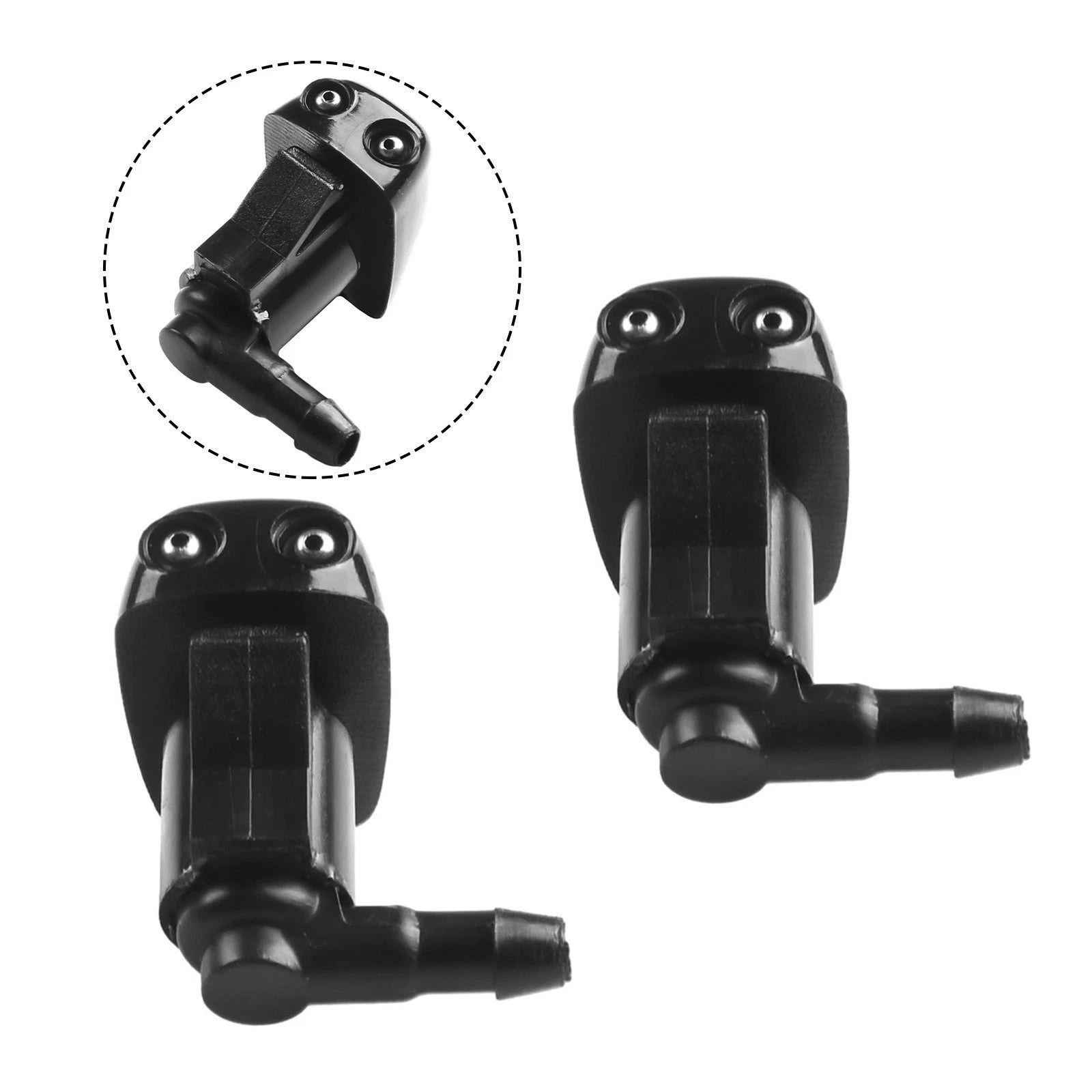 Washer Nozzle Jet Kit for Mazda (ABS Plastic, Black)