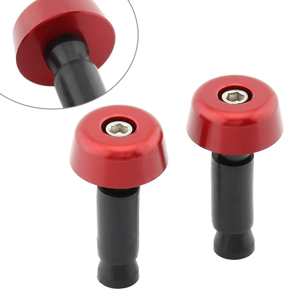 Handlebar Grips & End Caps for Universal Motorcycle (0.5in/12.7MM) Red