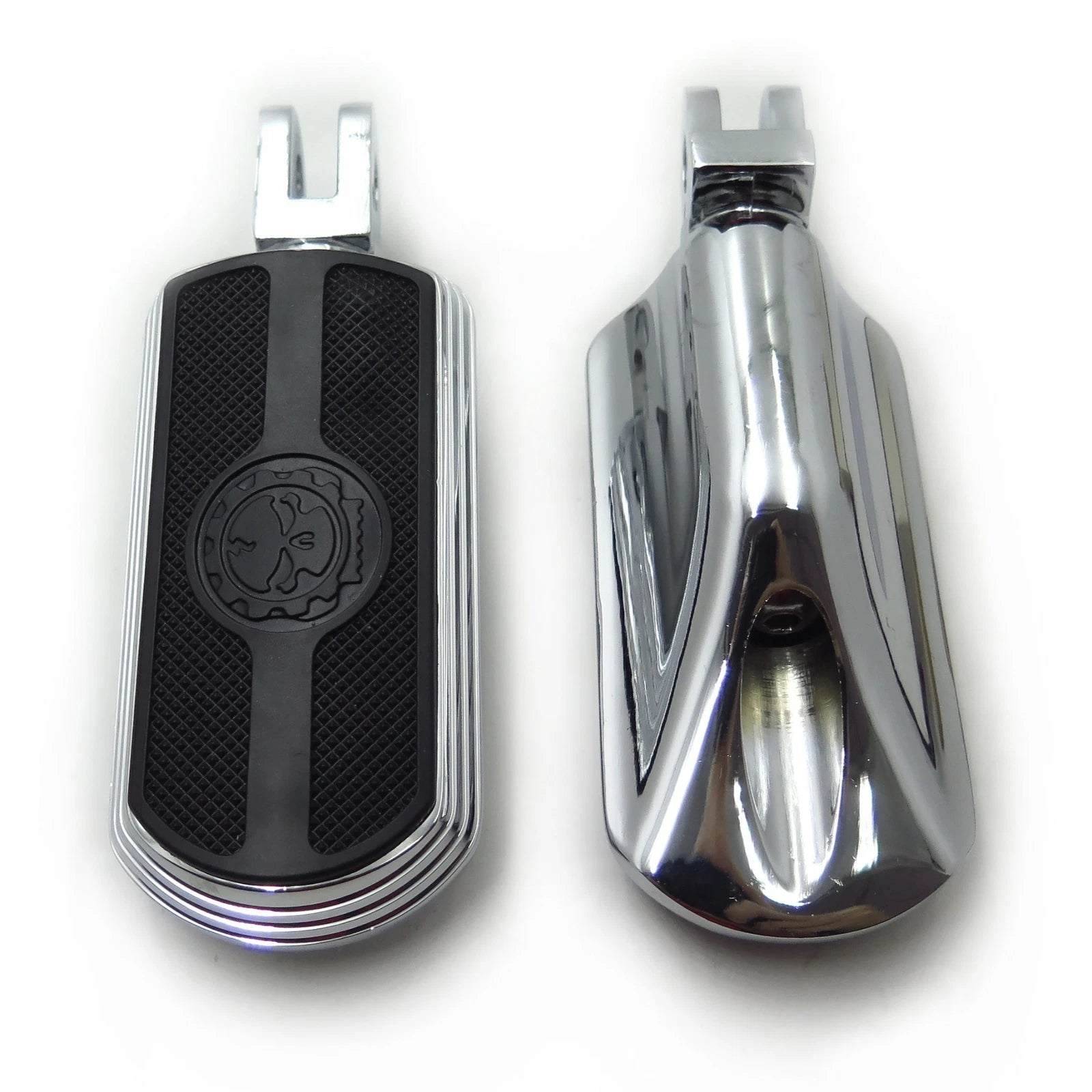 Skull Rubber Footpeg Set for Triumph Legend (1999–2001) Chrome