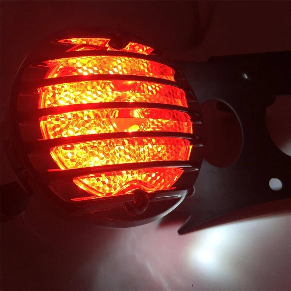 License Bracket & Chrome LED Tail Light for Harley Touring Bobber