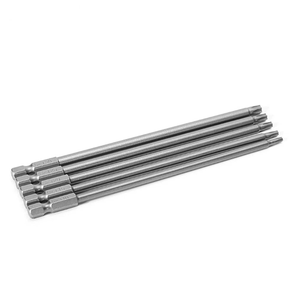 5-Pc 150mm Long Magnetic Torx Screwdriver Bit Set for Electric Tools