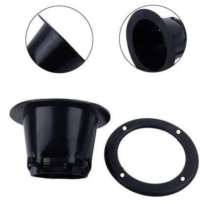 Rugged Black Plastic Vinyl Boat Cable Boot with 4 Mounting Holes
