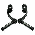 1 1/4" Black Footrest Peg Long Angled Mount Bracket for Harley