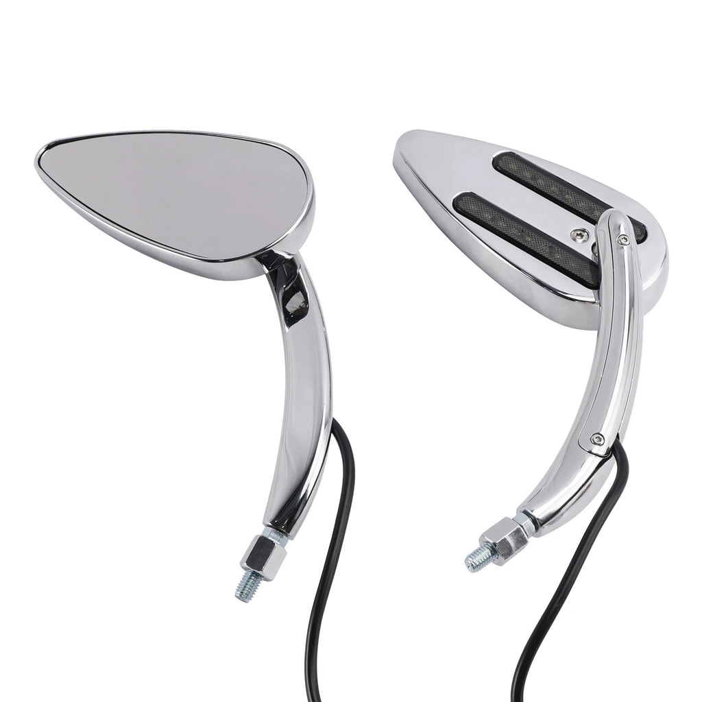 Chrome LED Turn Signal Mirrors for Harley Sportster XL 1200 883 (1990–Up)