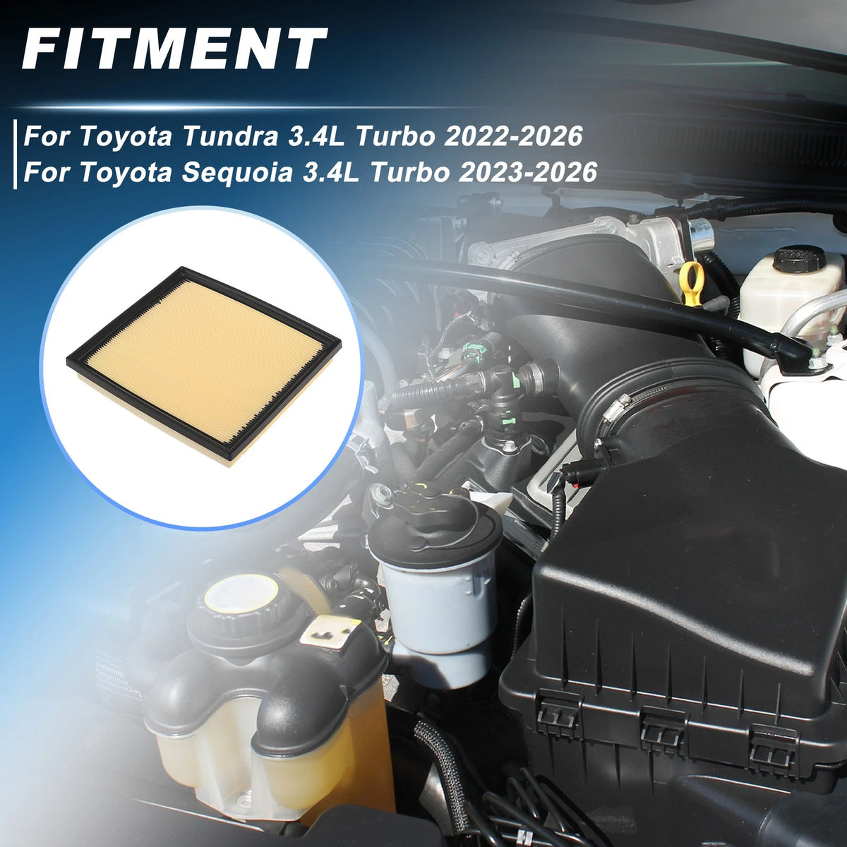 Engine Air Filter for Toyota Tundra 3.4L Turbo (2022–2026) 17801F4010