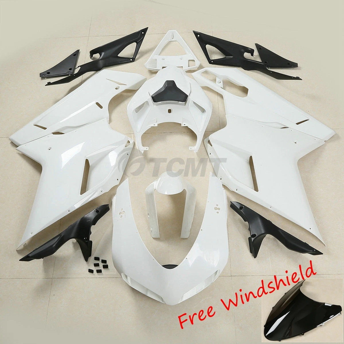 Unpainted ABS Fairing Bodywork for Ducati 848 1098 1198 (2007–2012)