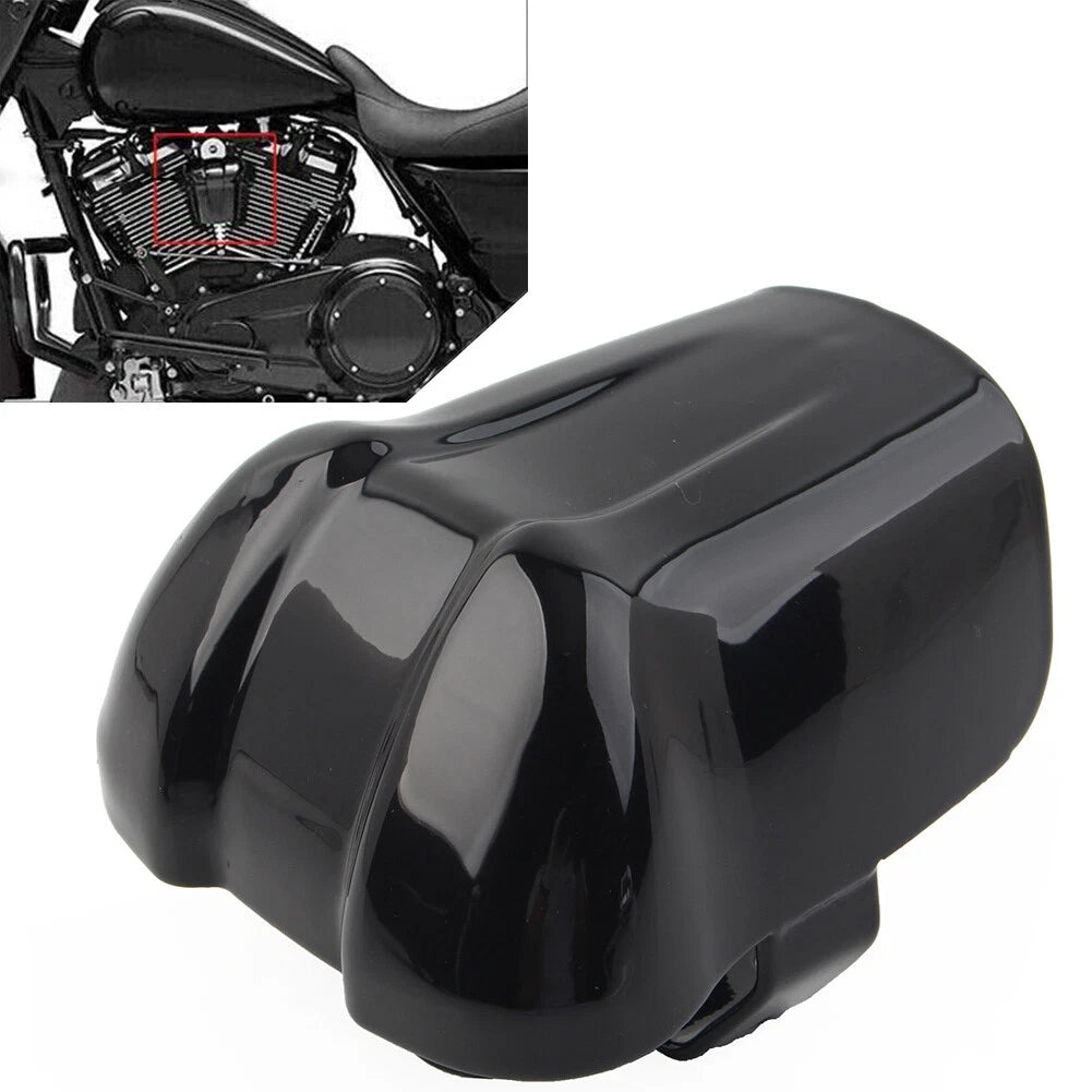Black Left Side Waterfall Style Horn Cover For Harley 1995-2020