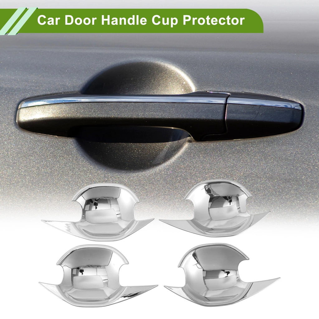 Car Door Handle Cup Protector Kit for Mitsubishi Outlander Chrome Silver (4 Pcs) (2013–2021)