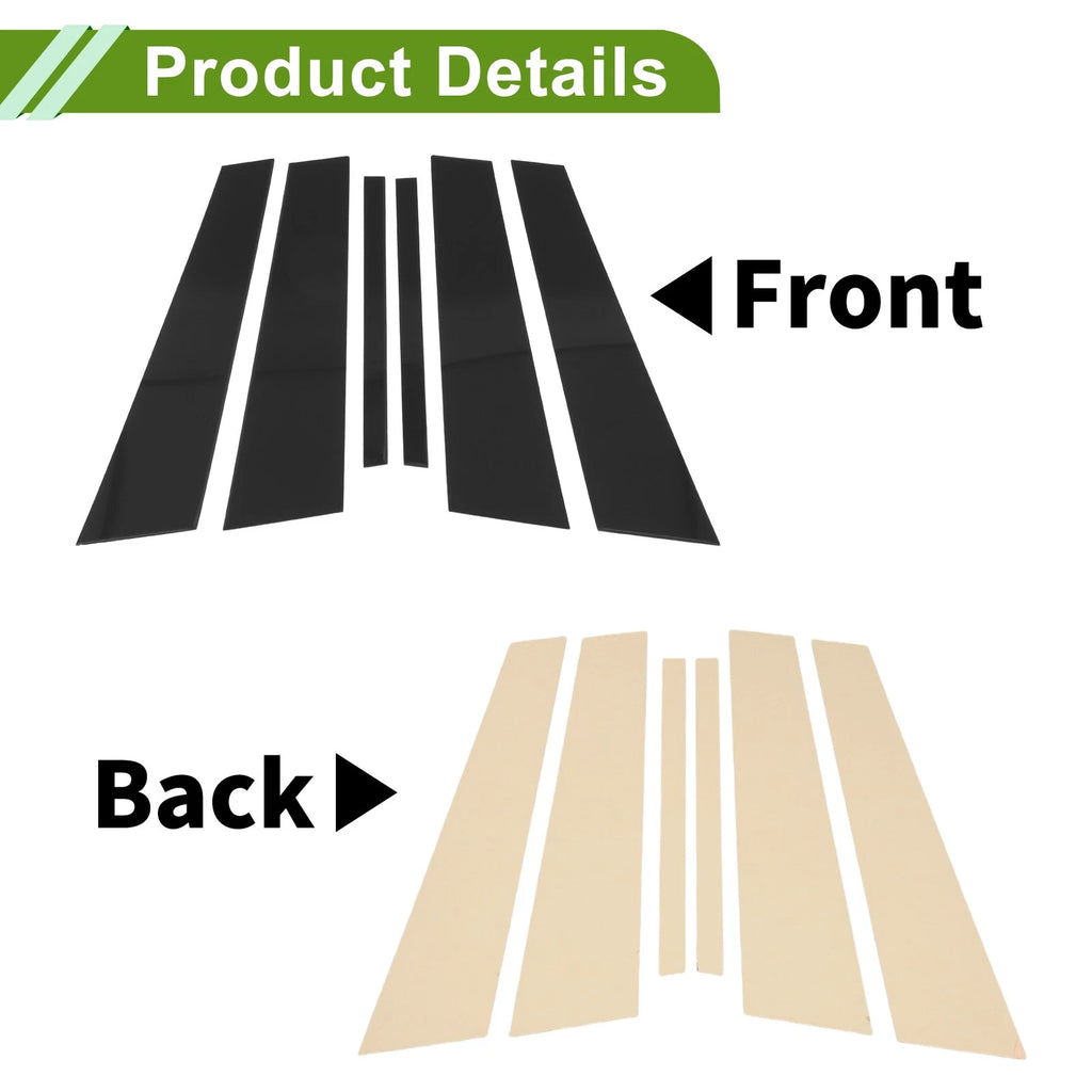 6 Pcs Door Pillar Window Trim Replacement for BMW 5-Series (2018–2023)