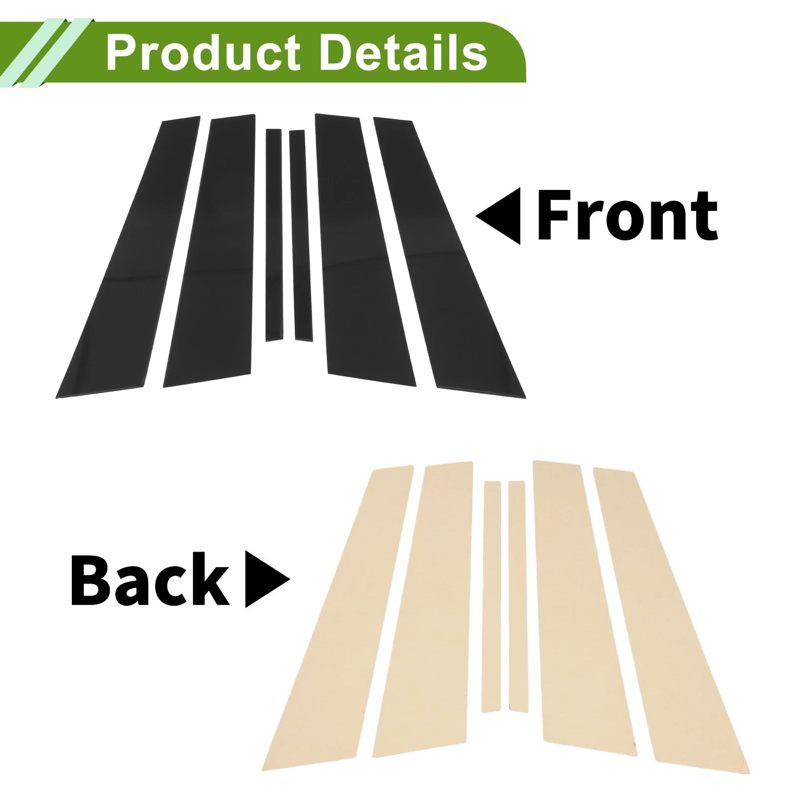 6 Pcs Door Pillar Window Trim Replacement for BMW 5-Series (2018–2023)