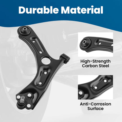 Set of 4 Front Lower Control Arms w/ Ball Joints for Kia Optima (2016–2018)
