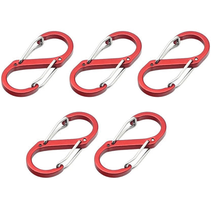 5Pcs Aluminum Carabiner Clips with Spring Loaded Mechanism for Gear