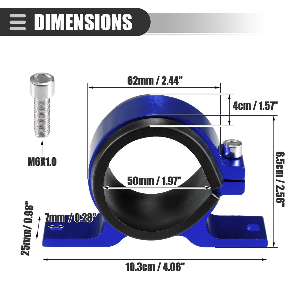 2X Fuel Filter Mounting Bracket Clamp 50mm ID for Universal Applications