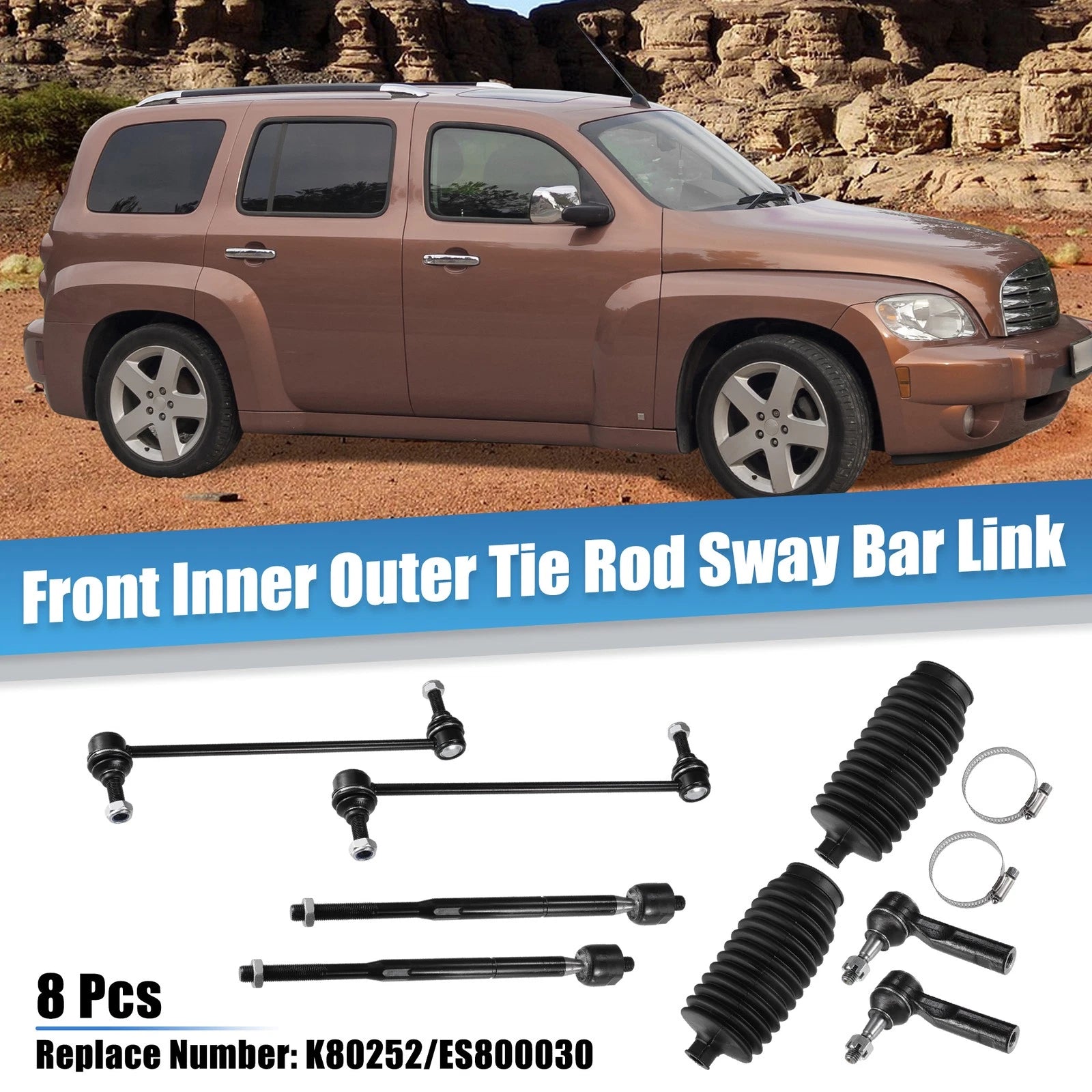 Inner Outer Tie Rod Sway Bar Link Kit for Chevrolet Cobalt (2005–2010)
