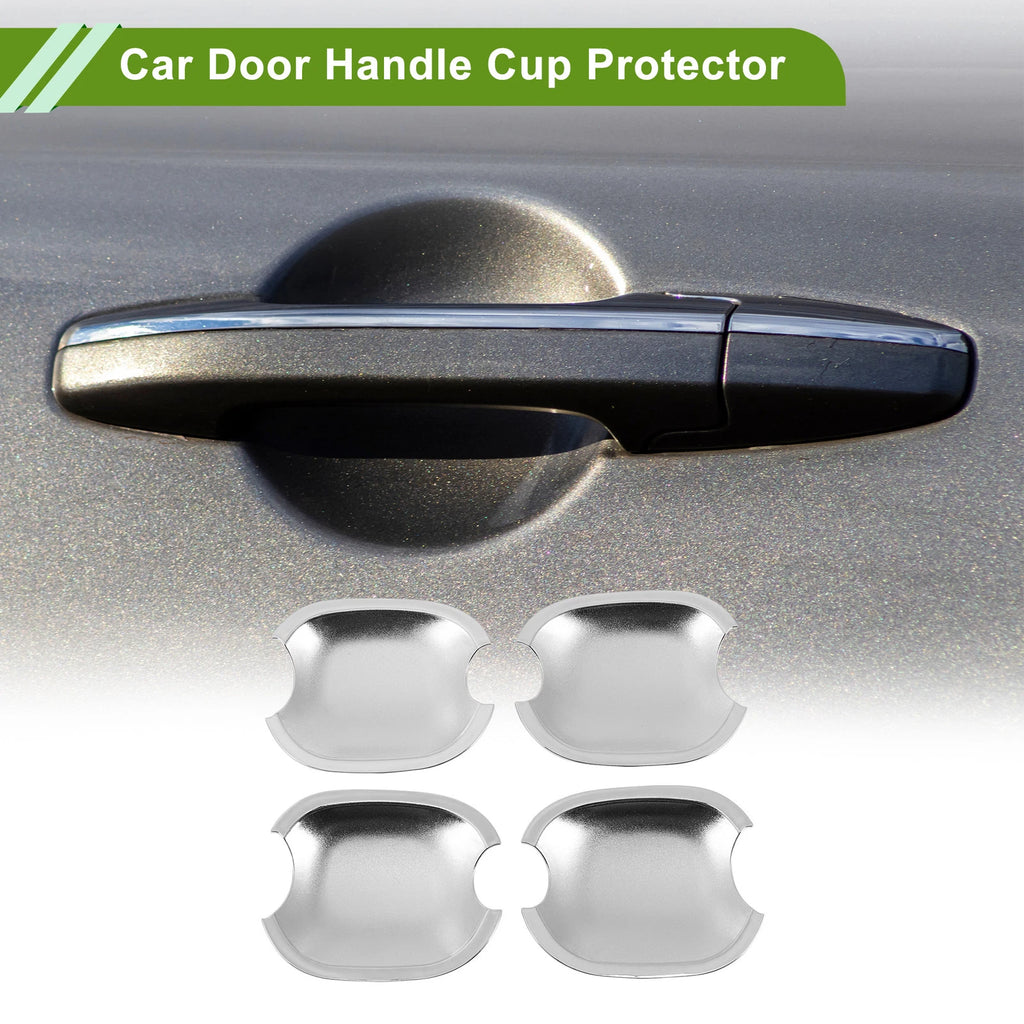 Door Handle Cup Protector for Toyota Highlander, Camry, Avalon (Silver Tone)