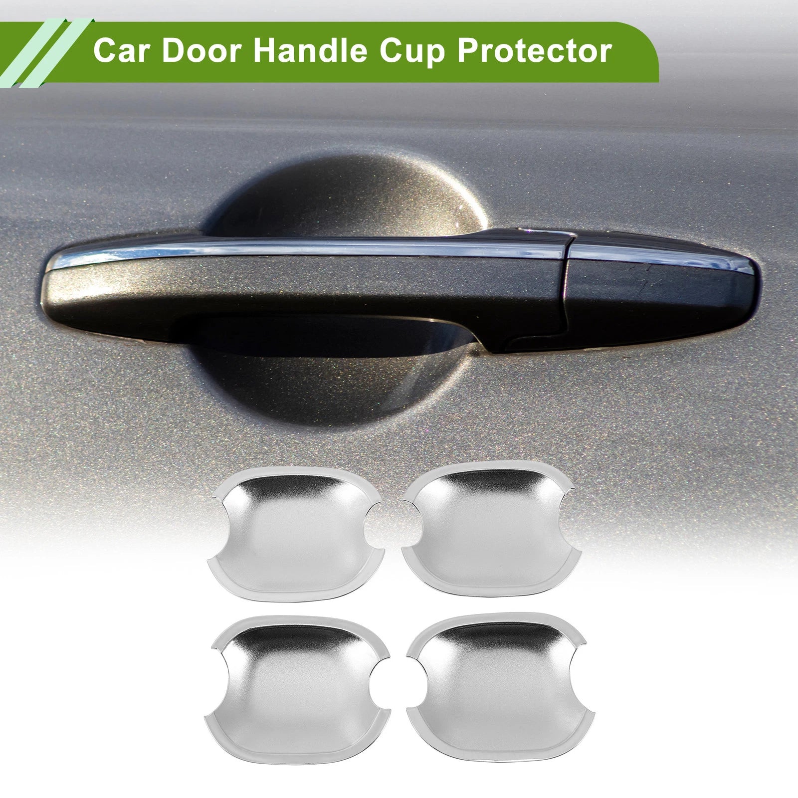 Door Handle Cup Protector for Toyota Highlander, Camry, Avalon (Silver Tone)