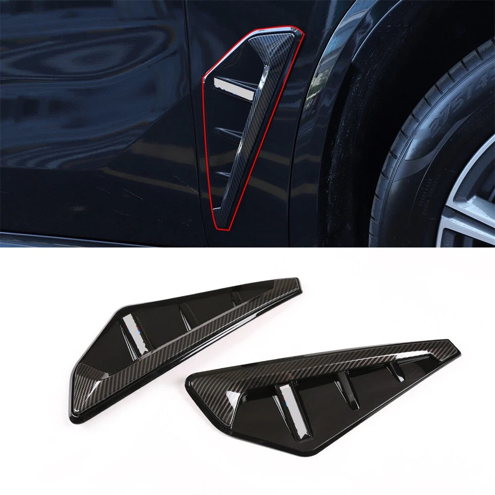 Carbon Fiber Look Side Wing Air Flow Fender Vent Covers for BMW X5 (2019–2022)