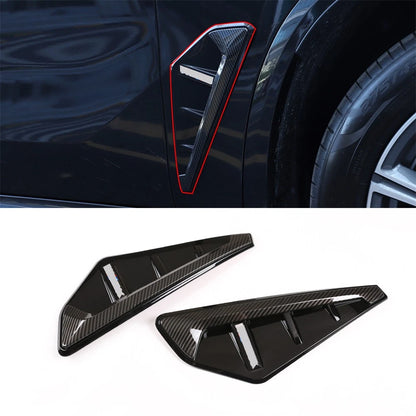 Carbon Fiber Look Side Wing Air Flow Fender Vent Covers for BMW X5 (2019–2022)