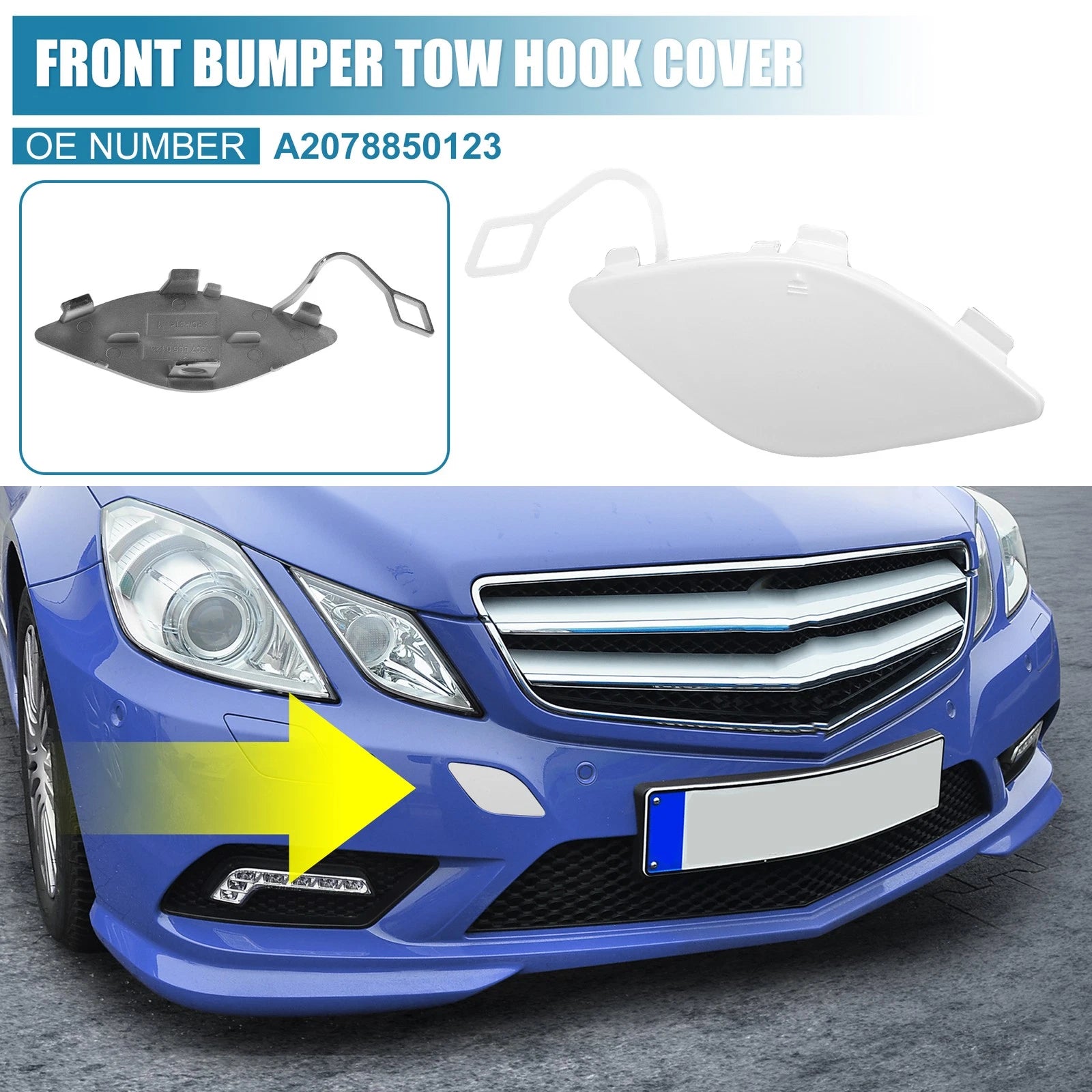 Front Right Tow Hook Cover Replacement for Mercedes-Benz E350 (2010–2013)