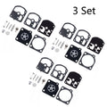 Set of 3 Carburetor Repair Kits for ZAMA RB-5 RB-7 RB-11 RB-14 Chainsaw