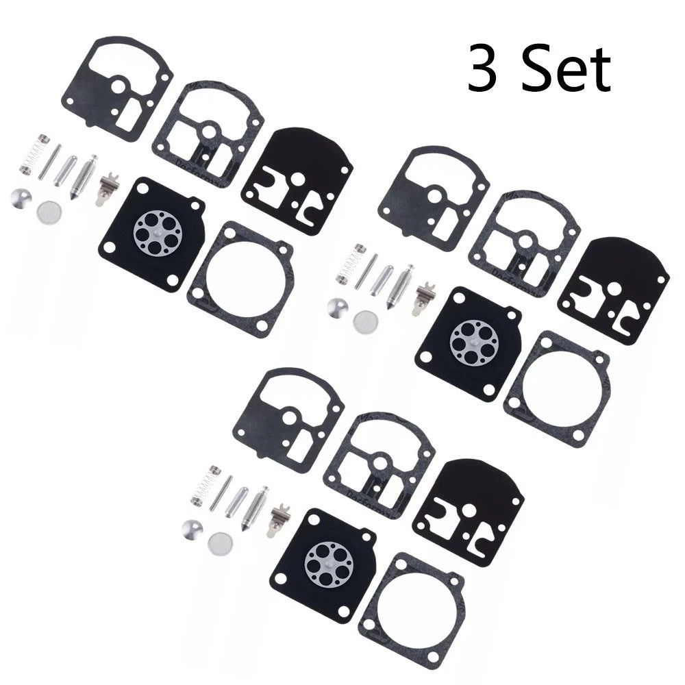 Set of 3 Carburetor Repair Kits for ZAMA RB-5 RB-7 RB-11 RB-14 Chainsaw