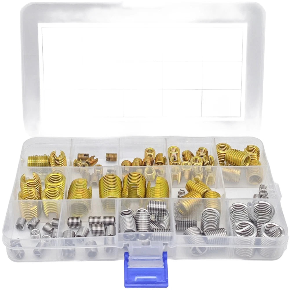 Threaded Sleeve Repair Kit 116PCS Zinc Plated Carbon Steel for M3-M12 Threads