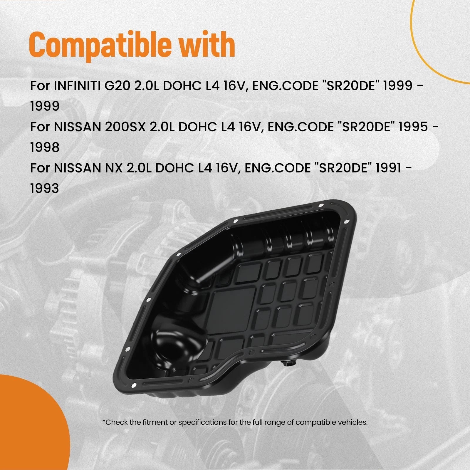 Engine Oil Pan for Nissan 200SX SE-R 2.0L (1995–1998) SR20DE