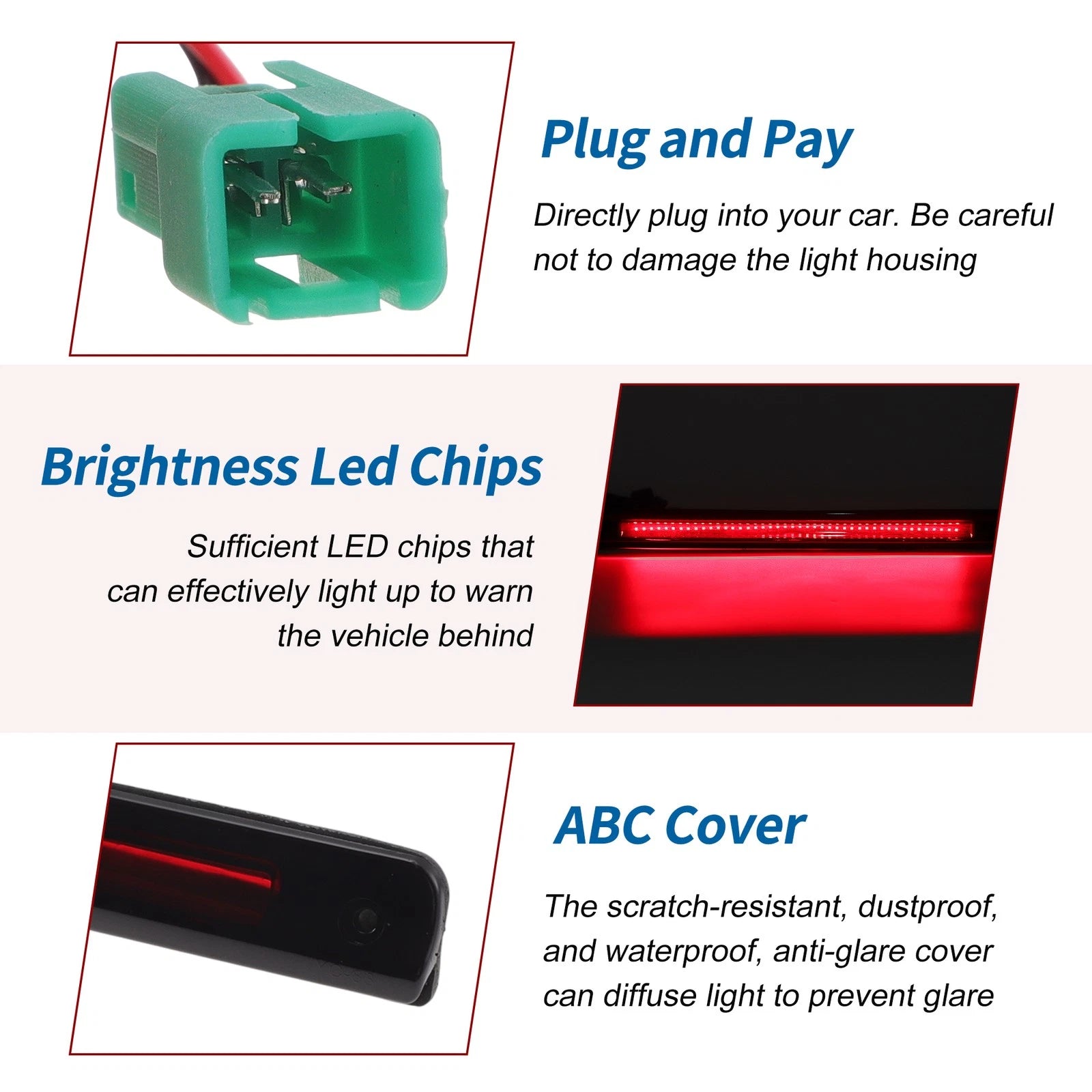 Red LED Third Brake Light for Buick Terraza (2005–2007) No. 15264475