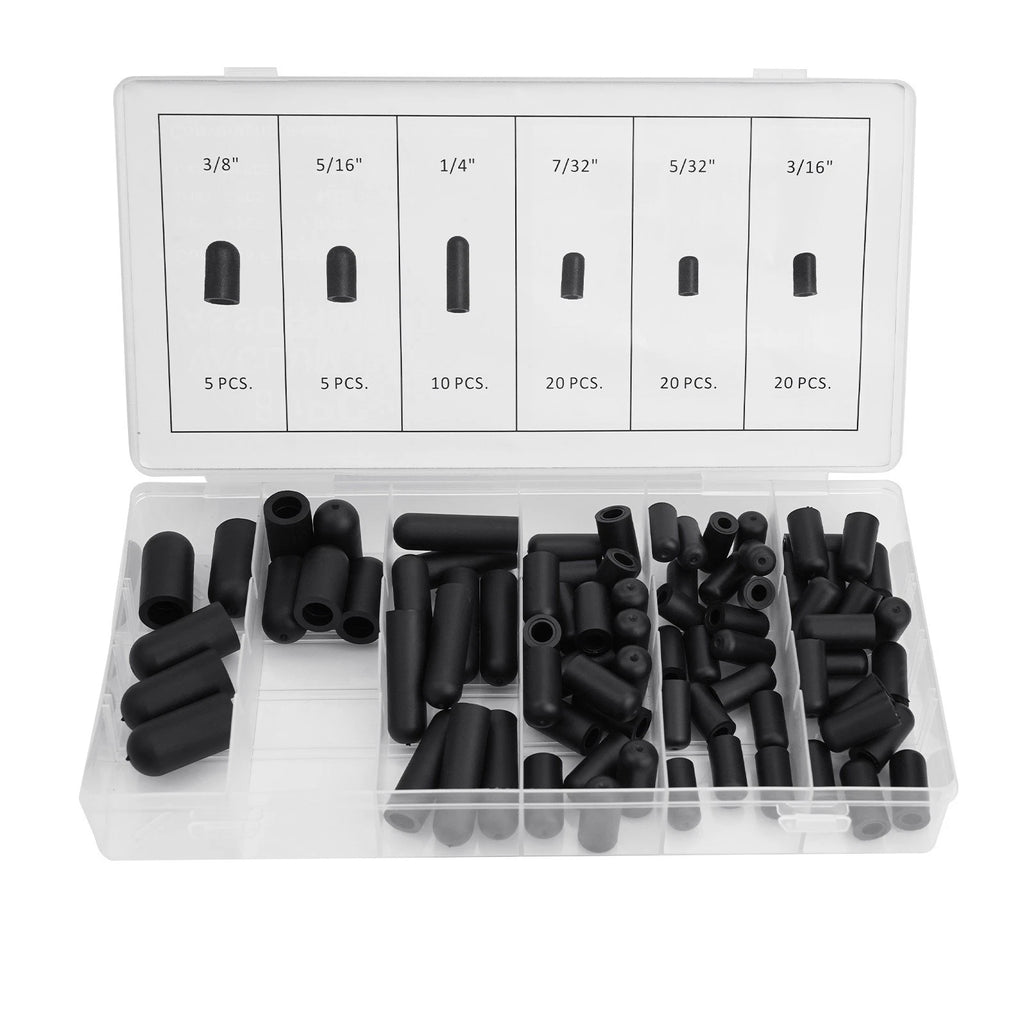 Rubber Vacuum Line Cover Cap Assortment 5/32" - 3/8" for