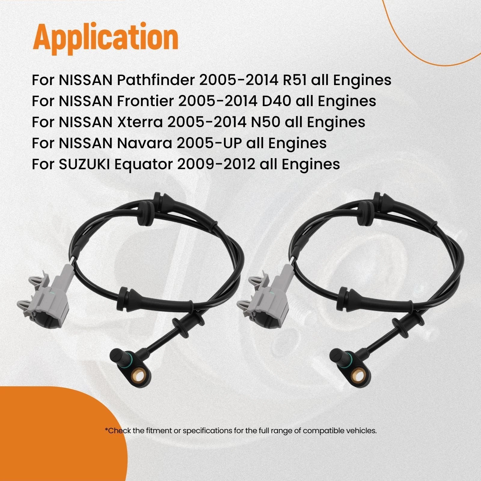 2X ABS Wheel Speed Sensor for Nissan Equator Pathfinder Xterra (2005–2012)