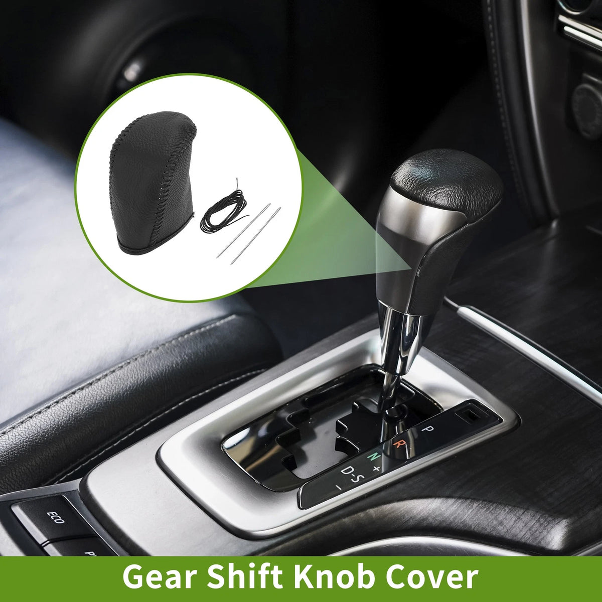 Gear Shift Knob Cover for Dodge Journey 2011–2020 Pebbled Black Faux Leather