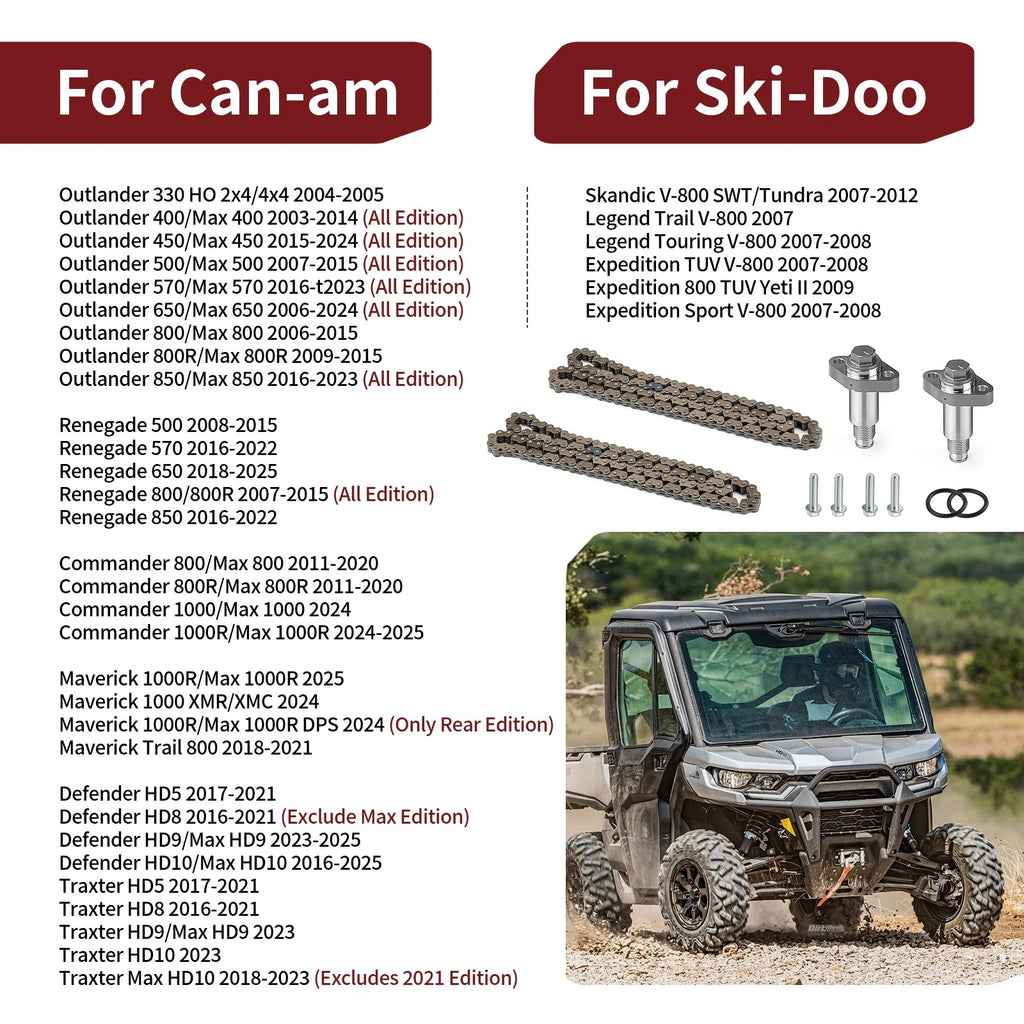 Aluminum Timing Tensioner w/ Cam Chain for Can-Am Commander Outlander Renegade (2011–2023)