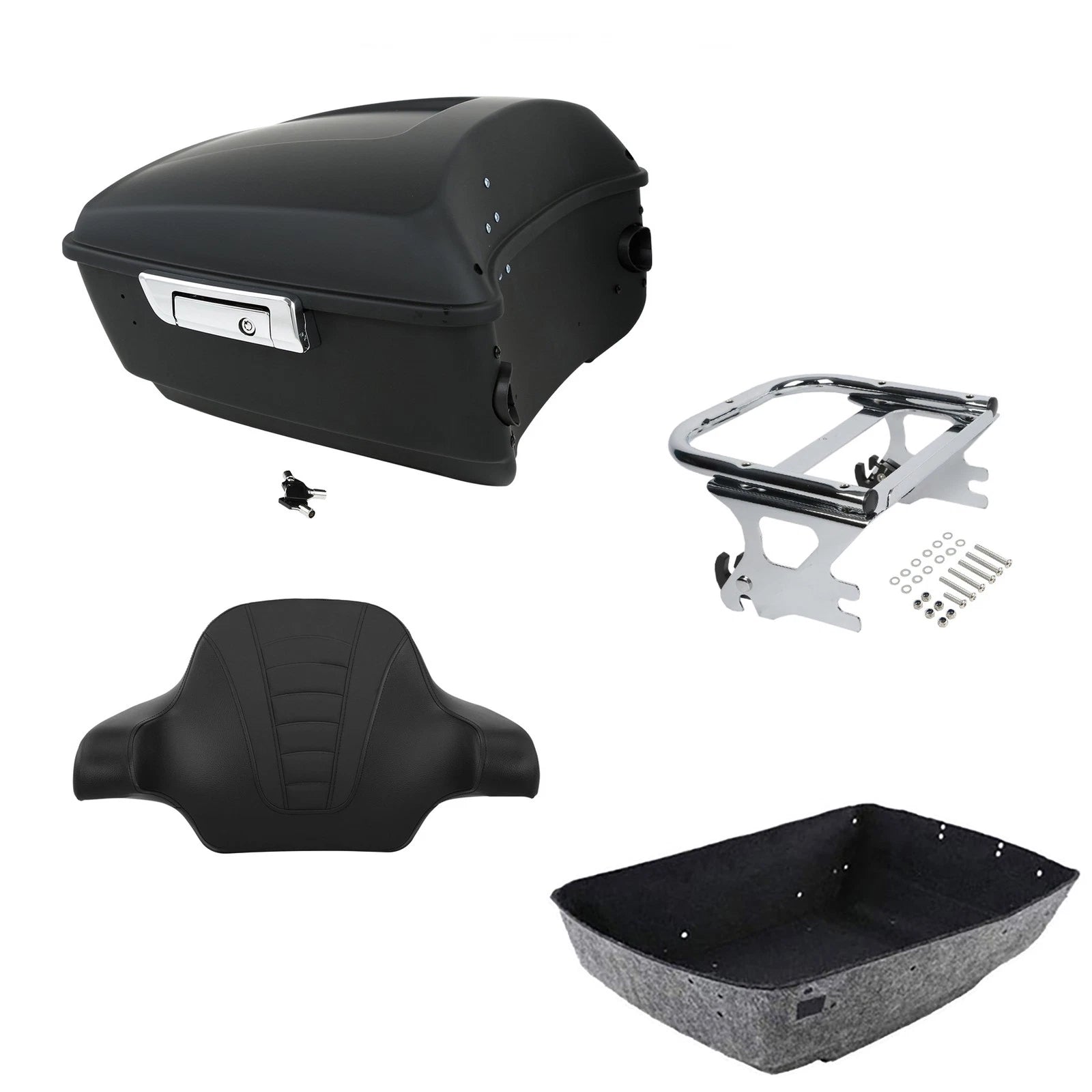 Matte Black Trunk Backrest Mount Rack for Harley Electra Glide (1997–2008)